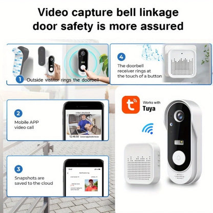 Wi-Fi Video Doorbell Two-way Audio ,Easy To Install Real-time Notification