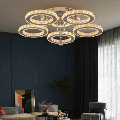 Crystal Led Ceiling Lamp With Remote Control Modern Chandelier