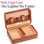Portable Humidor Cigar Box Travel Case, Leather Cedar Wood