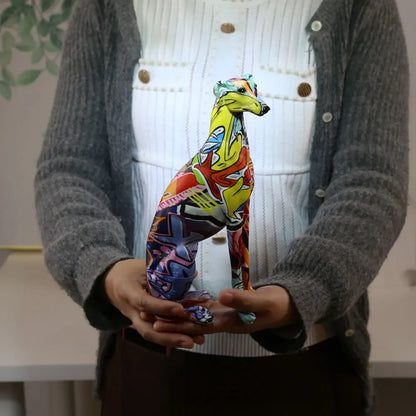 Modern Creative Painted Colorful Greyhound Wine Cabinet